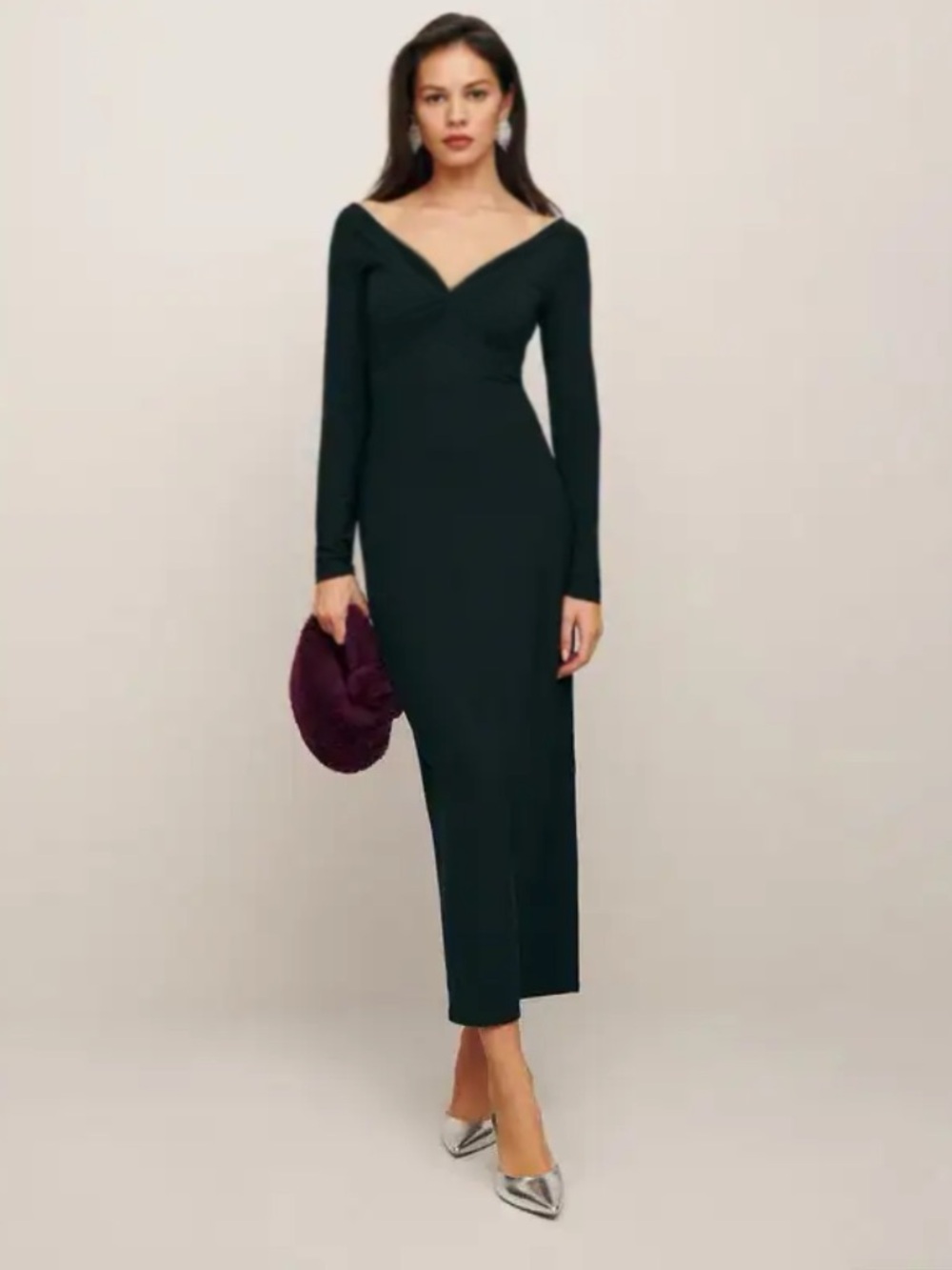 Reformation Knit Dress in Black
